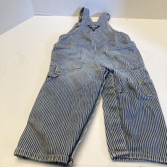 Vintage OshKosh B'Gosh Overalls Vestback Railroad Hickory Stripe 18 Months - Picture 3 of 6